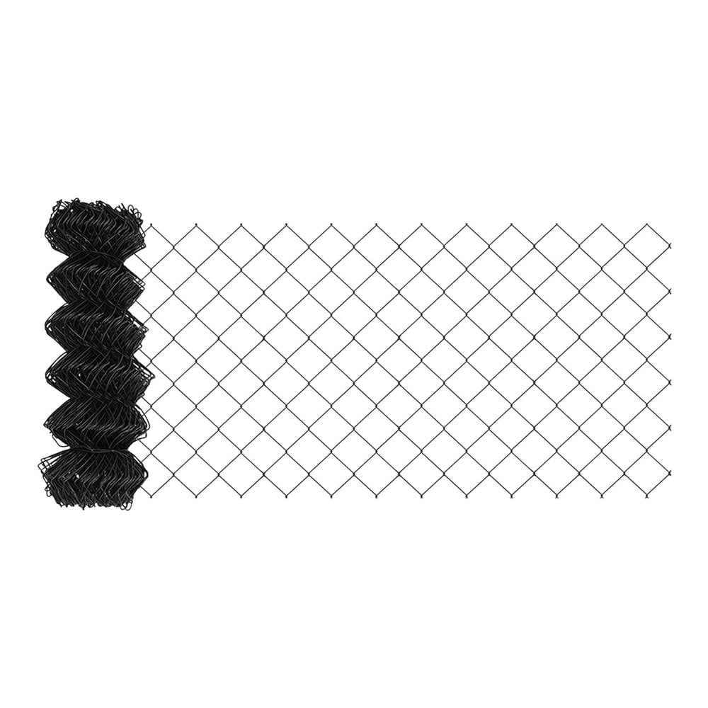 A roll of chain link fence material, showing the diamond pattern