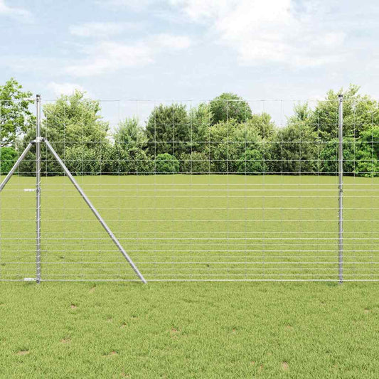 Field Fence Silver Length 25 m Height 1.5 m 15 x 20/15/10/5 cm