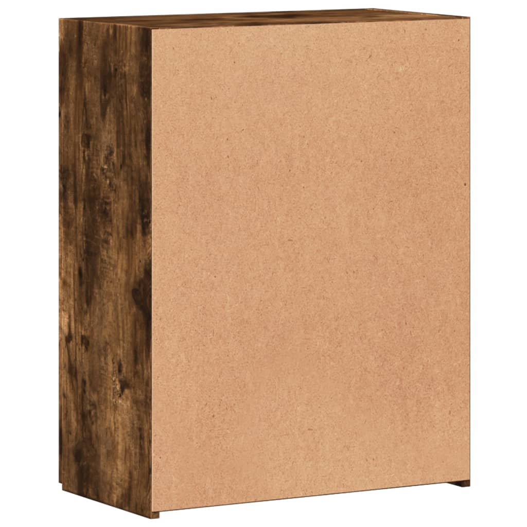 The filing cabinet seen from the back showing the plain light brown panel