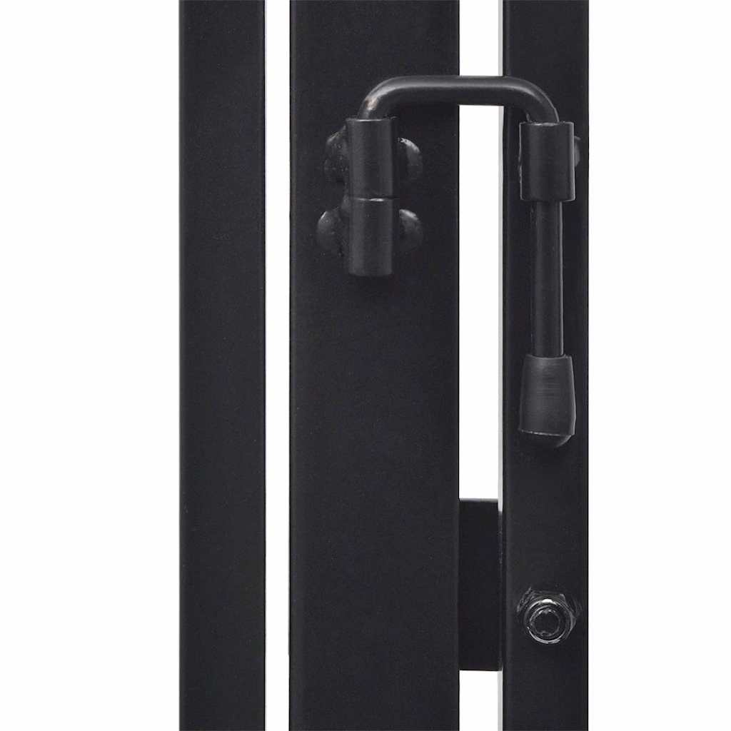 The locking mechanism on the fireplace screen with a black latch and rubberised tip