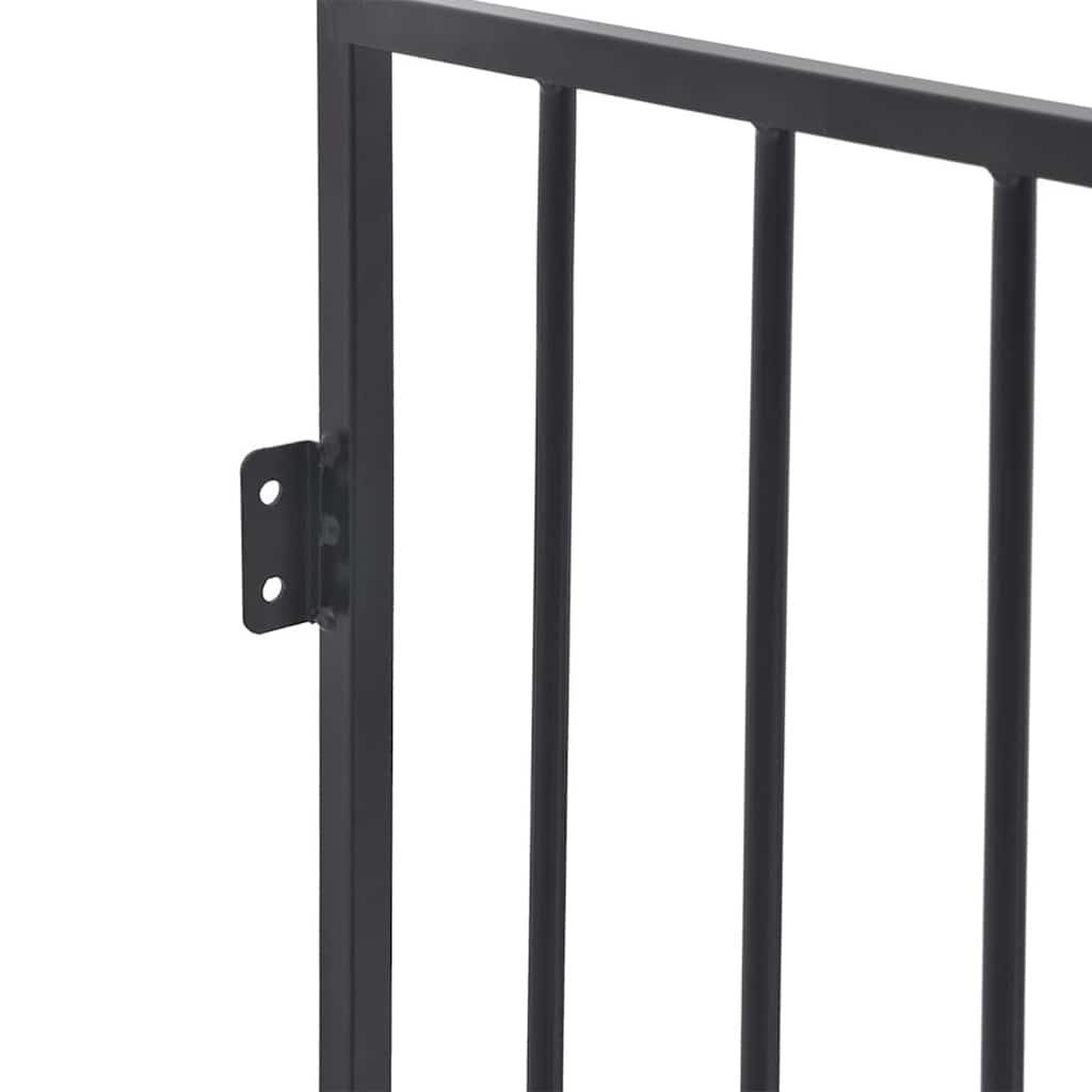 A close-up of the black metal mounting bracket attached to the side of the fireplace screen