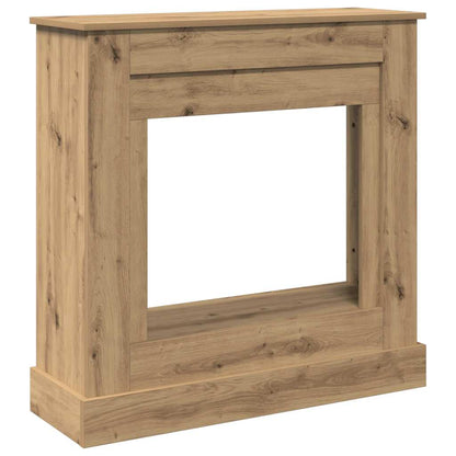The fireplace surround shown from a high angle against a plain white background