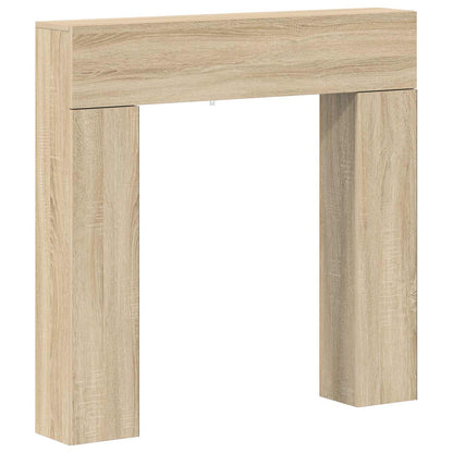 The fireplace surround in Sonoma Oak, showing its front structure