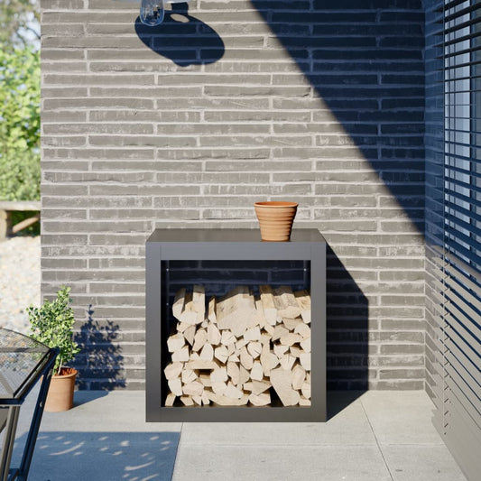 Firewood Rack Black 60x40x60 cm Steel Width 60 cm Height 60 cm Steel/anthracite