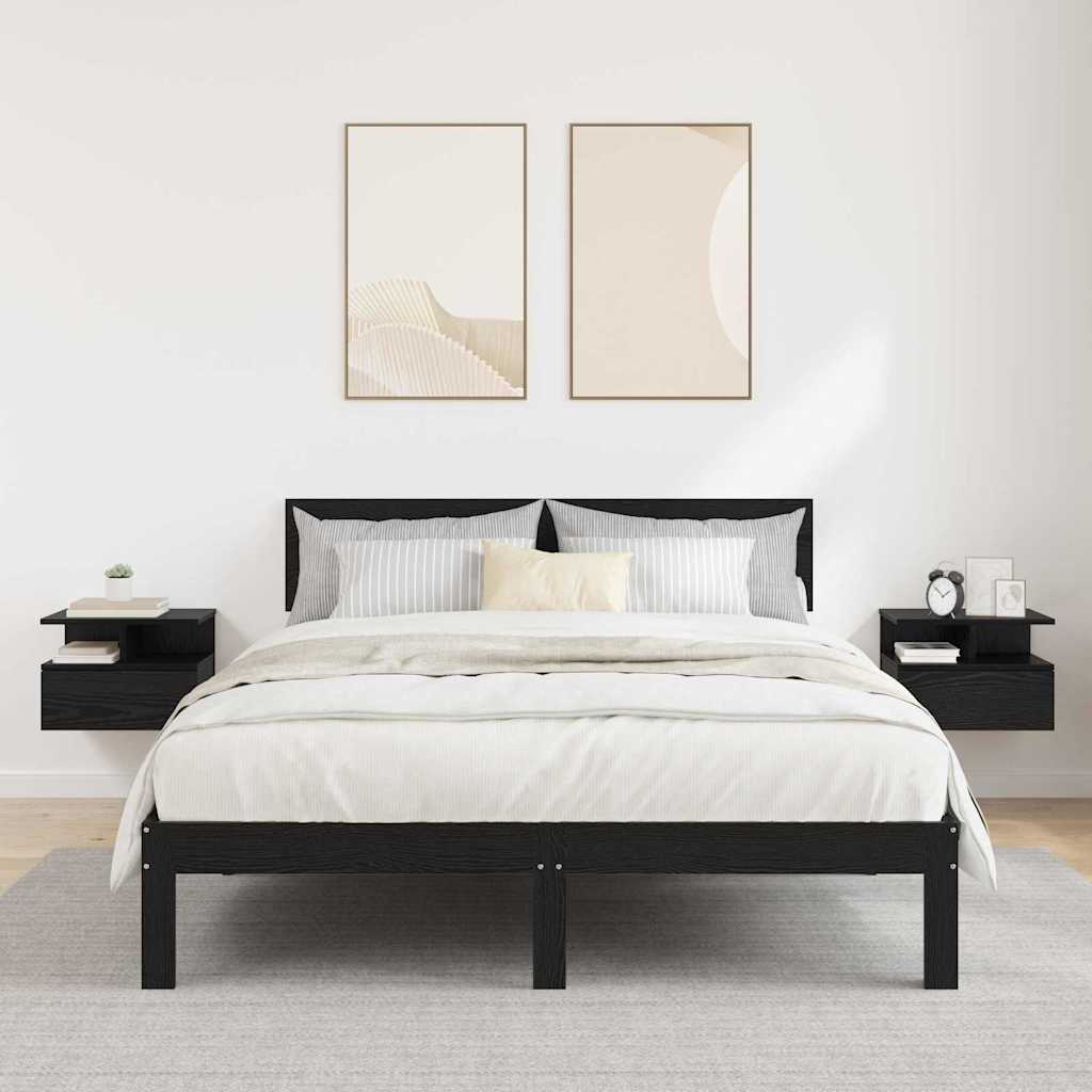 Floating Nightstands 40x31x27 cm Engineered Wood 2 Black oak