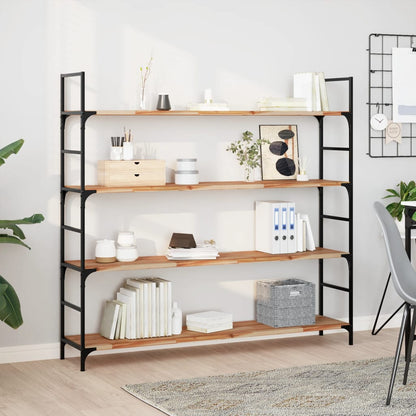 vidaXL Floating Shelf Oil Finished Solid Wood Acacia displayed in a room with books and decorative items
