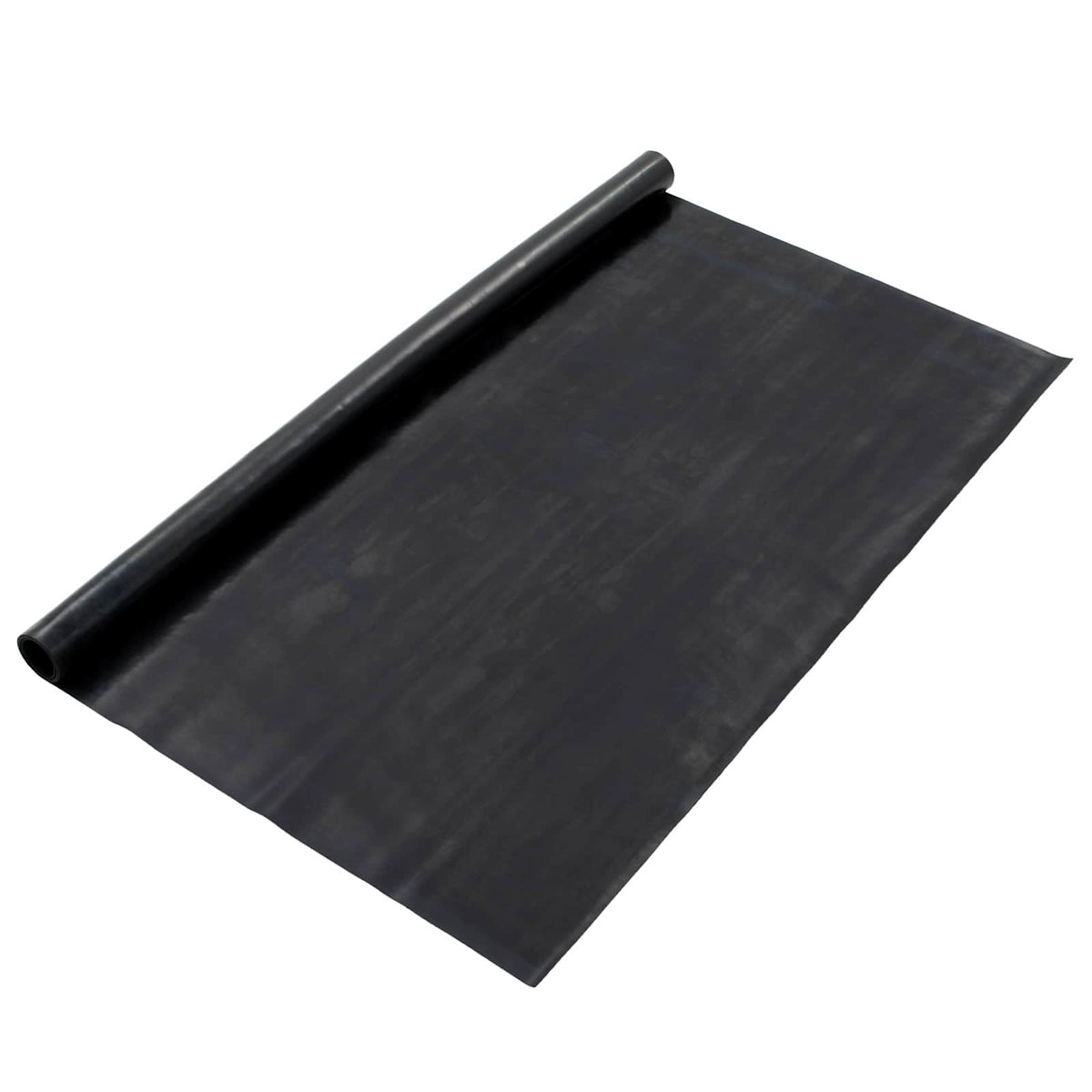 vidaXL Floor Mat Black Rubber unrolled on a white background