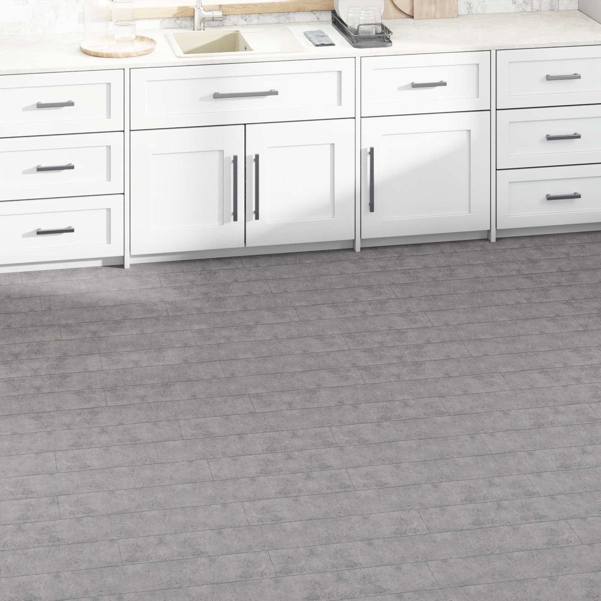 Flooring Planks 36 pcs PVC 5.02 m² Black and white–Striped wood Cement brown