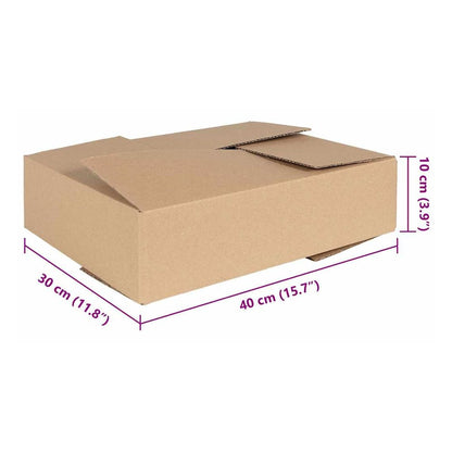 A single cardboard folding box with dimensions marked on the side