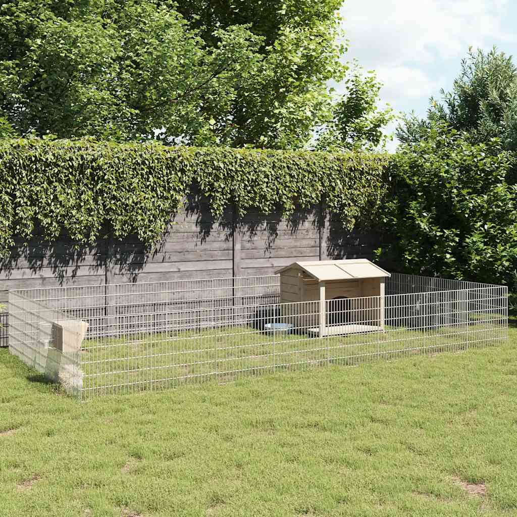 Free Range Animal Enclosure Galvanised Iron 54 x 60 cm 24-panel