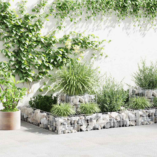 141625 vidaXL Gabion Planter Galvanised Steel 120x120x20 1