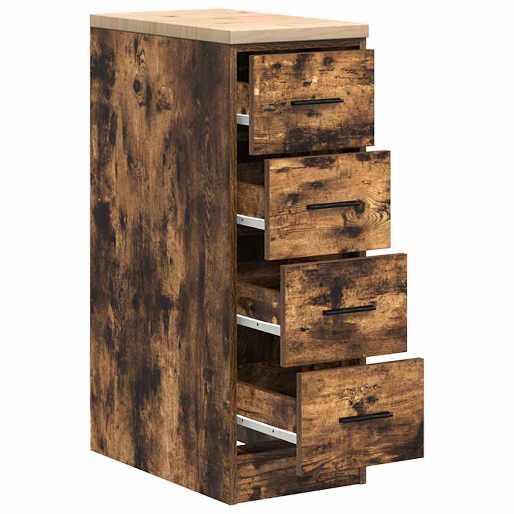 The industrial cabinet with all four drawers pulled out