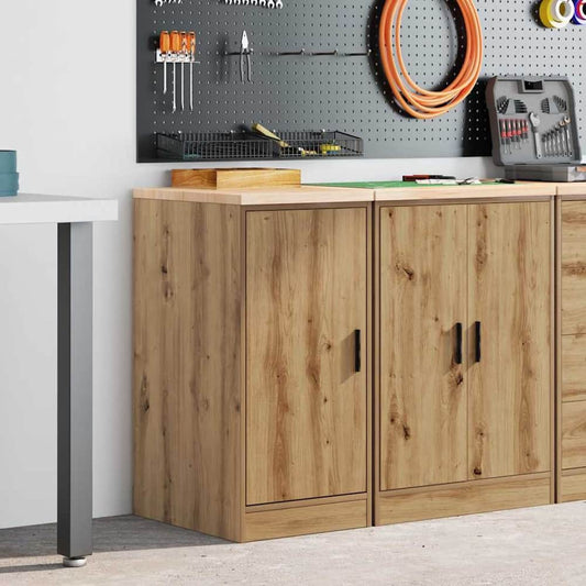 Garage Storage Cabinet Solid Wood Pine 40 x 51 x 85 cm 1 wood door Artisan oak