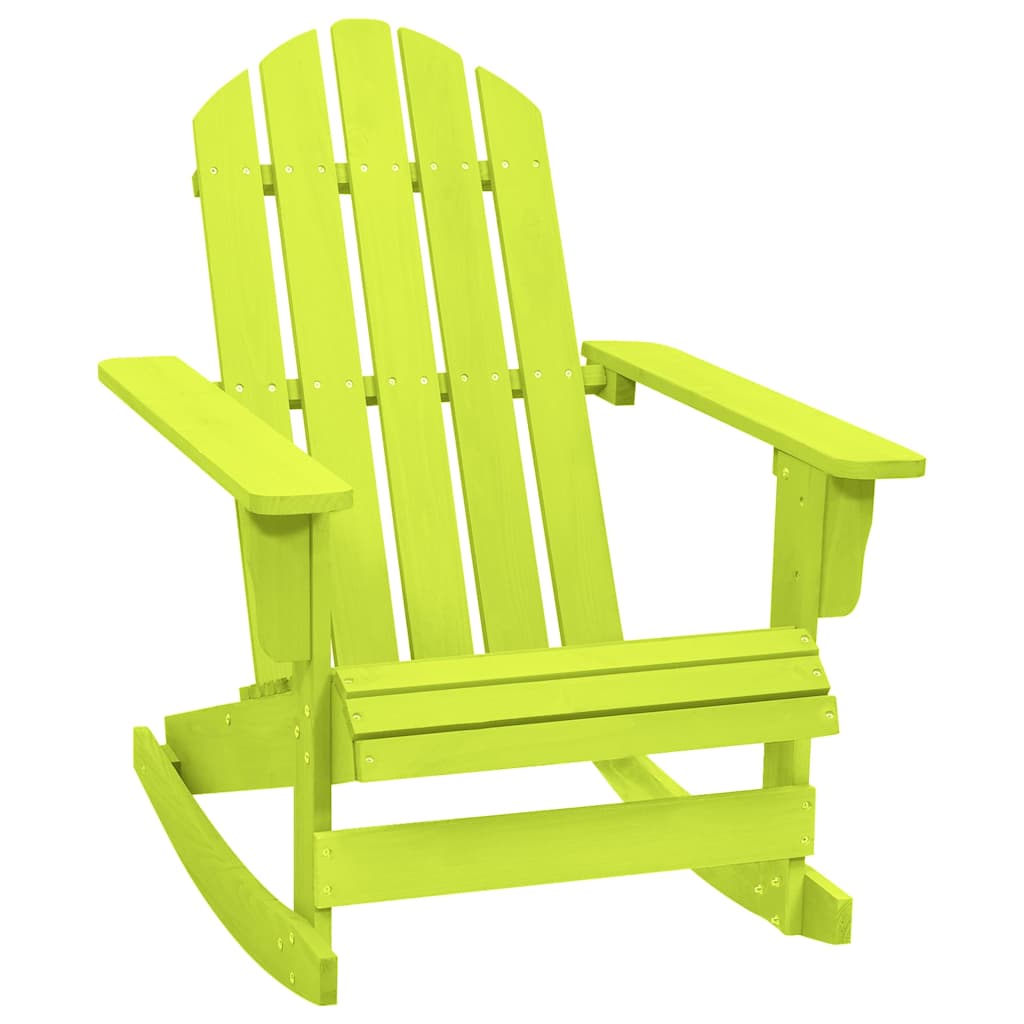 Garden Adirondack Rocking Chair Solid Fir Wood Green