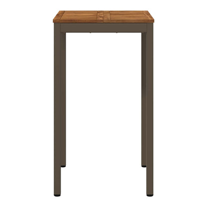 The tall square garden table from the side