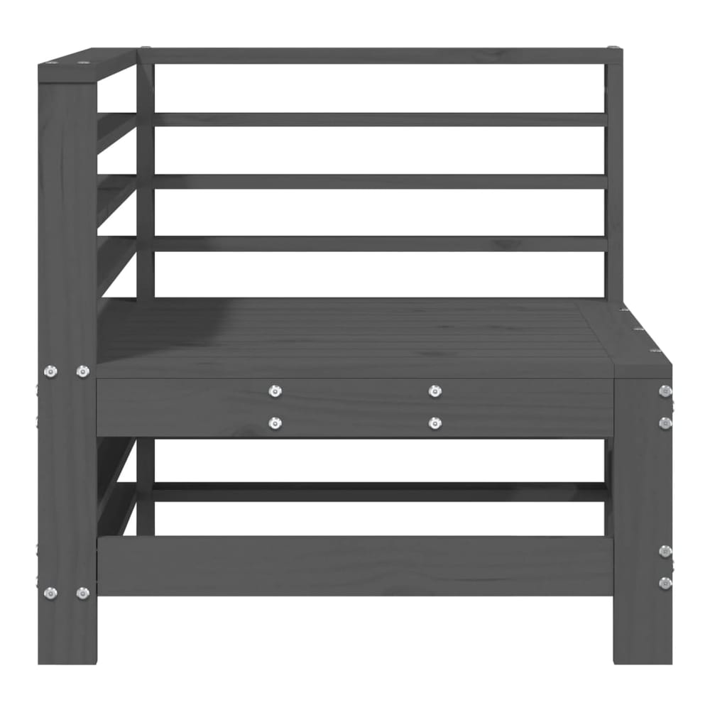 The grey solid wood pine outdoor sectional sofa unit from a different angle