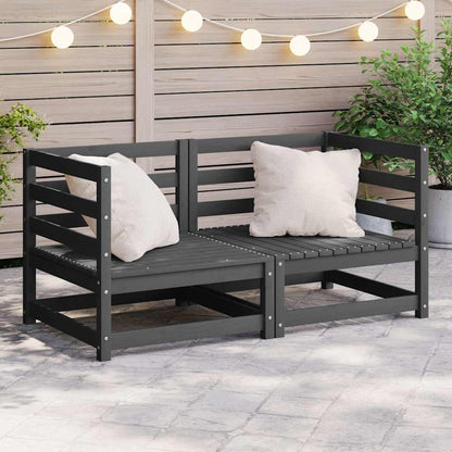 Garden Corner Sofas 2 pcs Solid Wood Pine Corner sofa (2 pcs) Grey