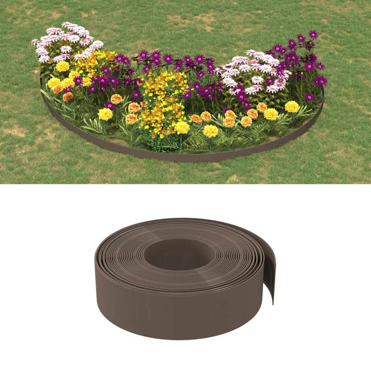 Garden Edging 25 m 10 cm PE Brown 20 m 0.15 m