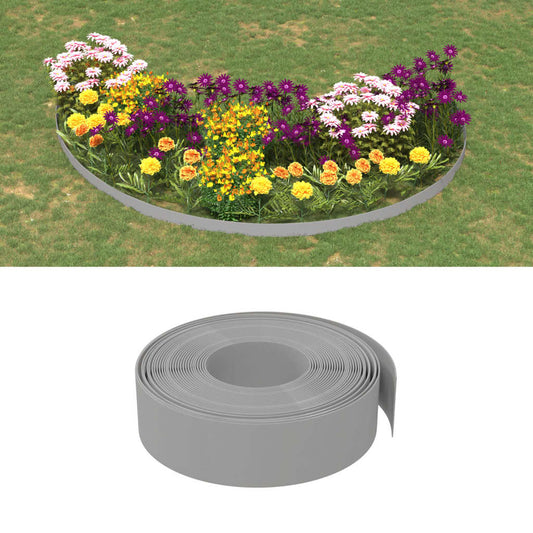 Garden Edging 25 m 10 cm PE Grey 20 m 0.15 m