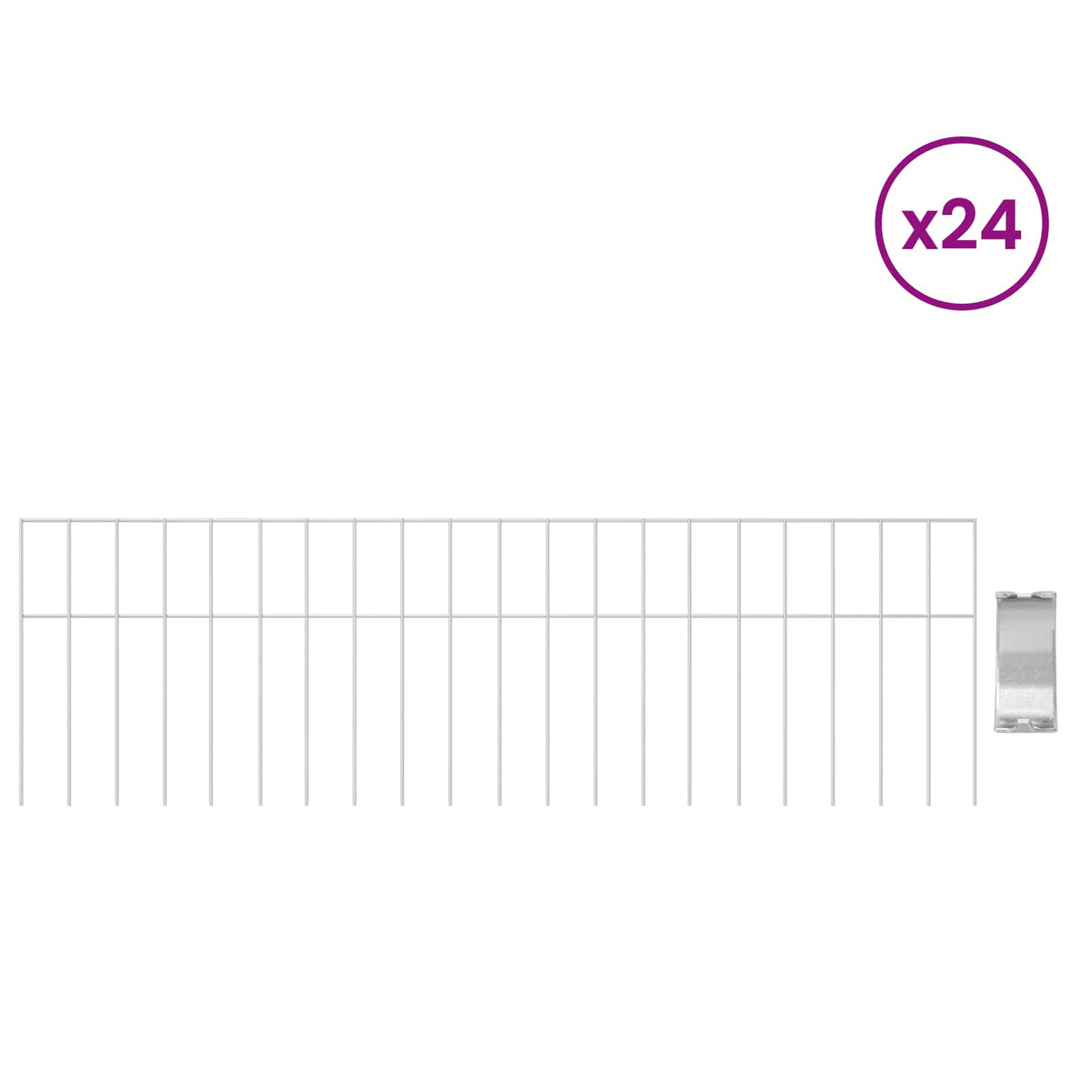 The garden fence panels shown with a quantity indicator and a connector piece