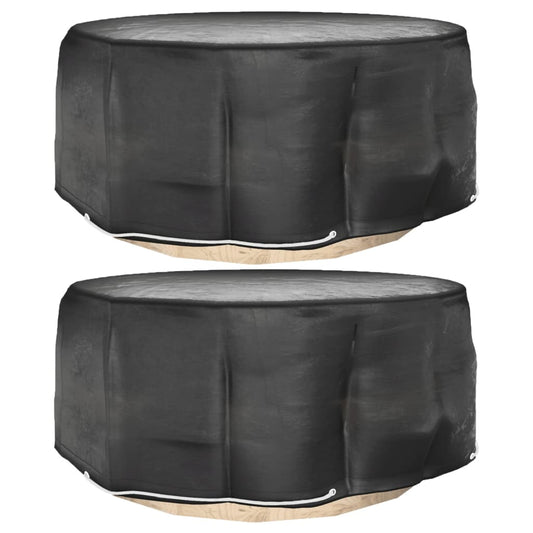 vidaXL Garden Furniture Covers 2 pcs 10 Eyelets Round shown from a side angle