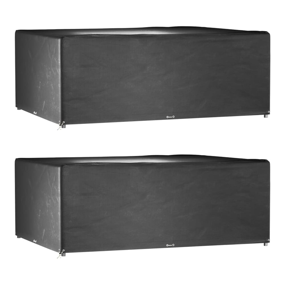 vidaXL Garden Furniture Covers 2 pcs 16 Eyelets showing two black rectangular covers side by side