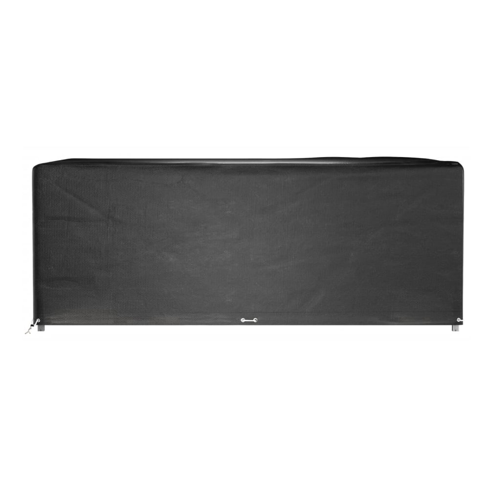A long black rectangular outdoor furniture cover shown from the front
