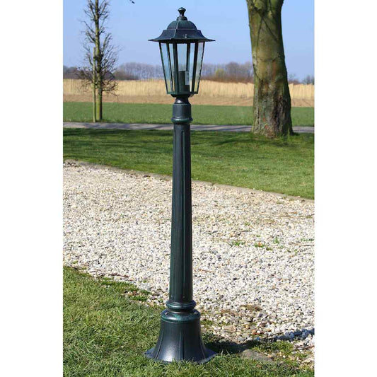 Preston Garden Light 105 cm standing on a gravel path in a green garden setting