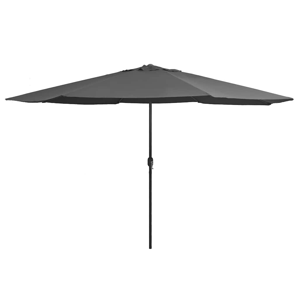 vidaXL Garden Parasol with Metal Pole 390 cm Anthracite, a large grey parasol open with a metal pole
