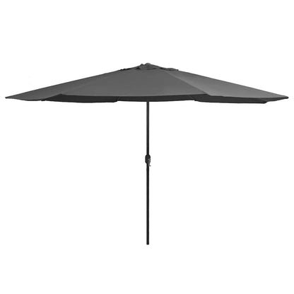 vidaXL Garden Parasol with Metal Pole 390 cm Anthracite, a large grey parasol open with a metal pole