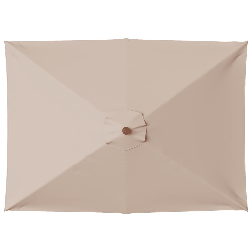Top down view of the taupe outdoor umbrella canopy