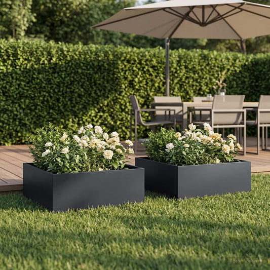 Garden Planter 2 Anthracite Depth 60 cm 20 cm