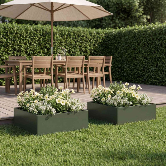 Garden Planter 2 Olive green Depth 60 cm 20 cm