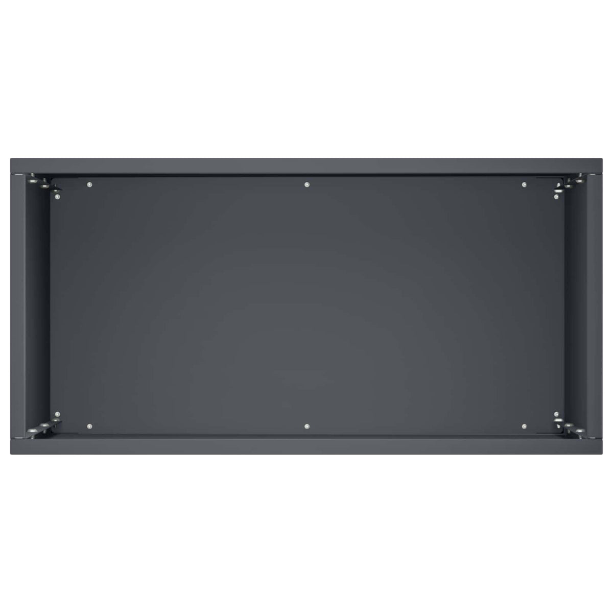 The inside of an anthracite garden planter showing the construction