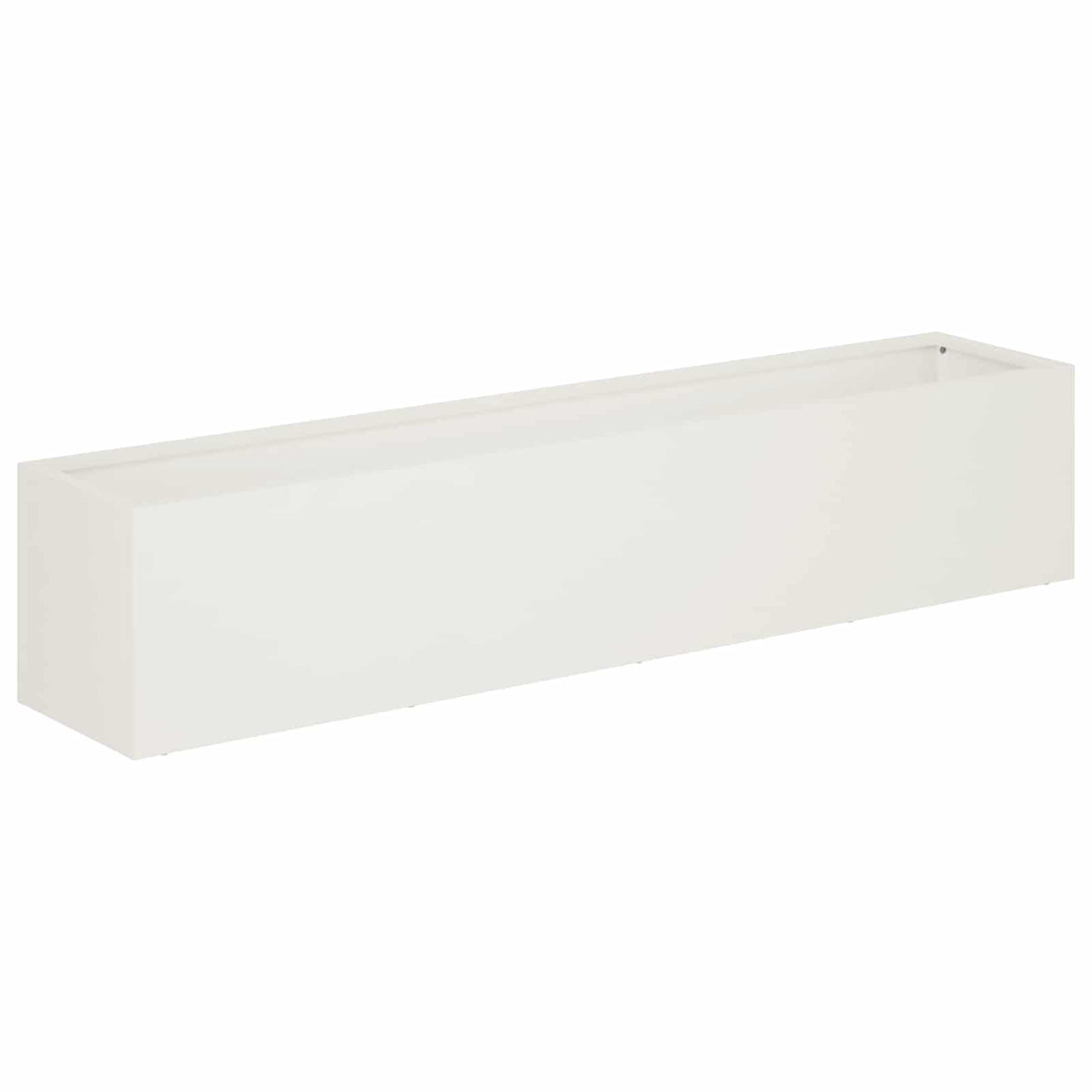 A single white rectangular planter shown from a three-quarter angle