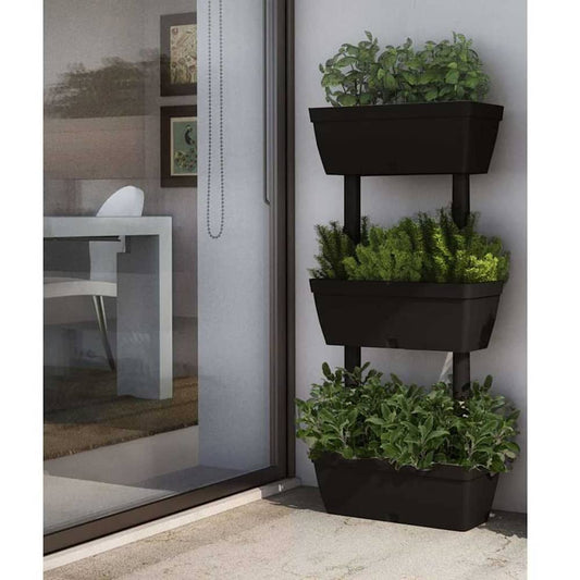 Garden Planter 3 pcs 100 cm Anthracite