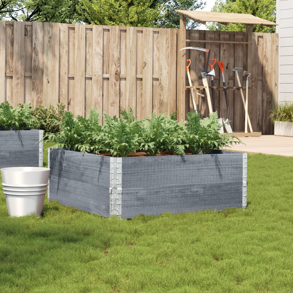 Garden Planter 80x60 cm Solid Wood Pine Height 41 cm Grey 100 cm 100 cm