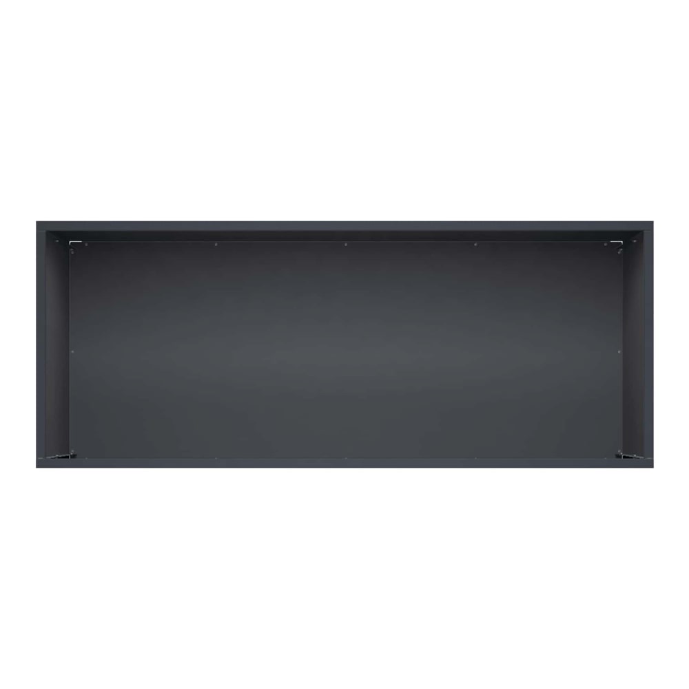 Top down view of an empty anthracite garden planter