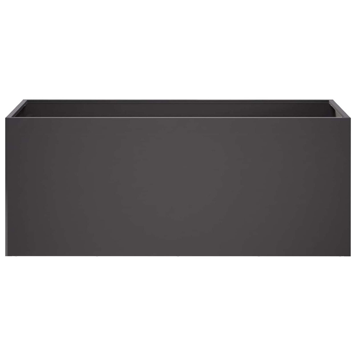The rectangular garden planter shown from a straight front perspective