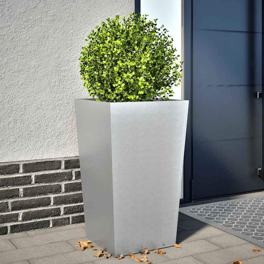 Garden Planter Black Steel 1 Height 75 cm Galvanized steel/grey 45 cm 45 cm
