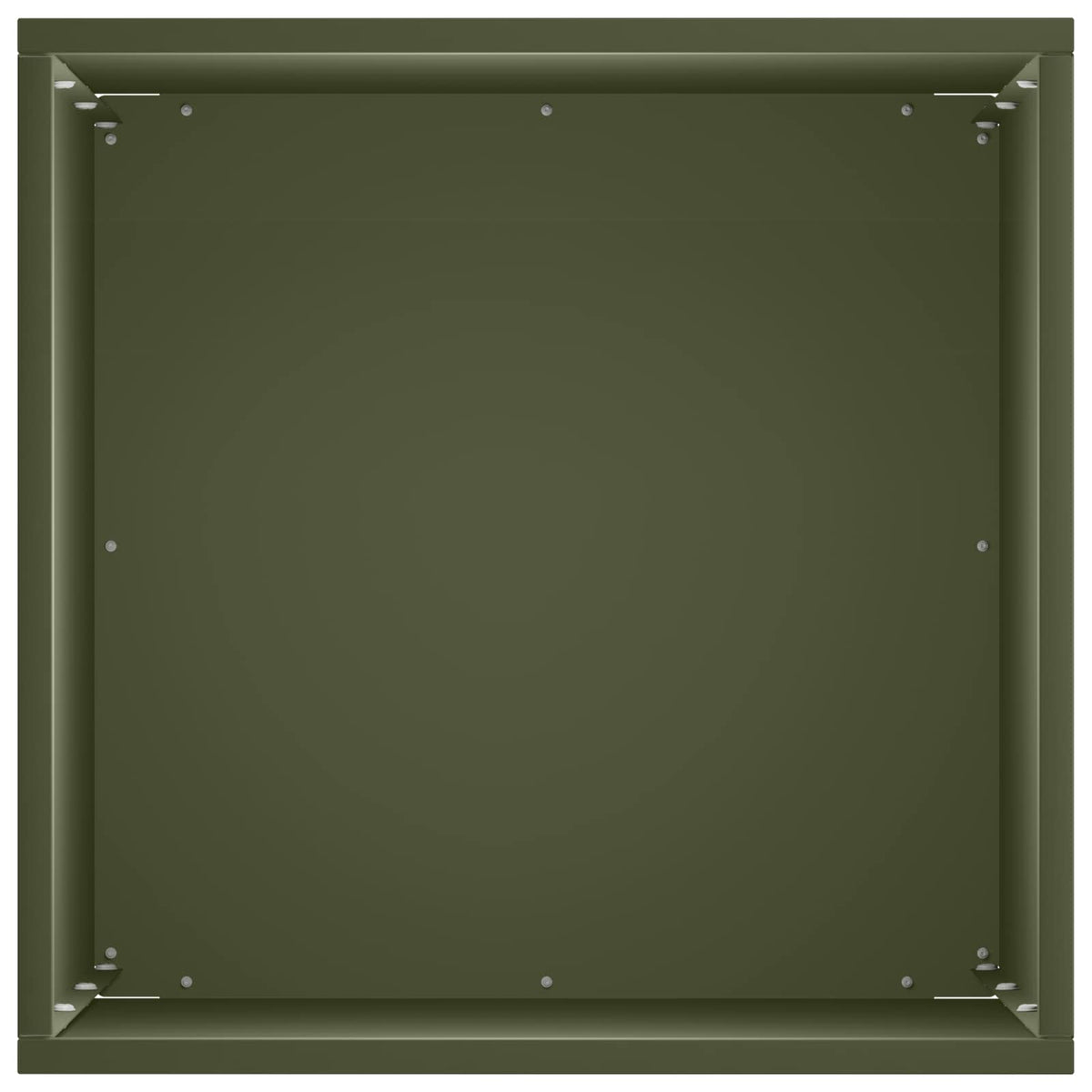 Top view of an olive green rectangular garden planter