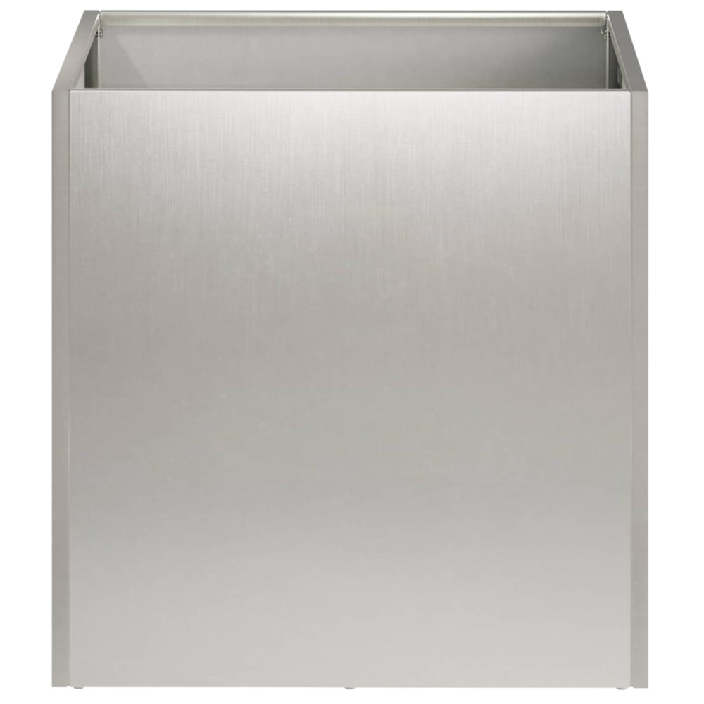 the stainless steel planter, a square outdoor pot for plants