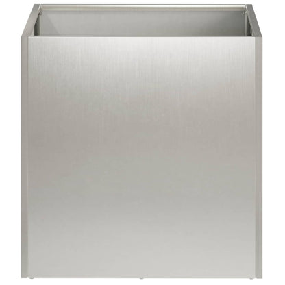 the stainless steel planter, a square outdoor pot for plants
