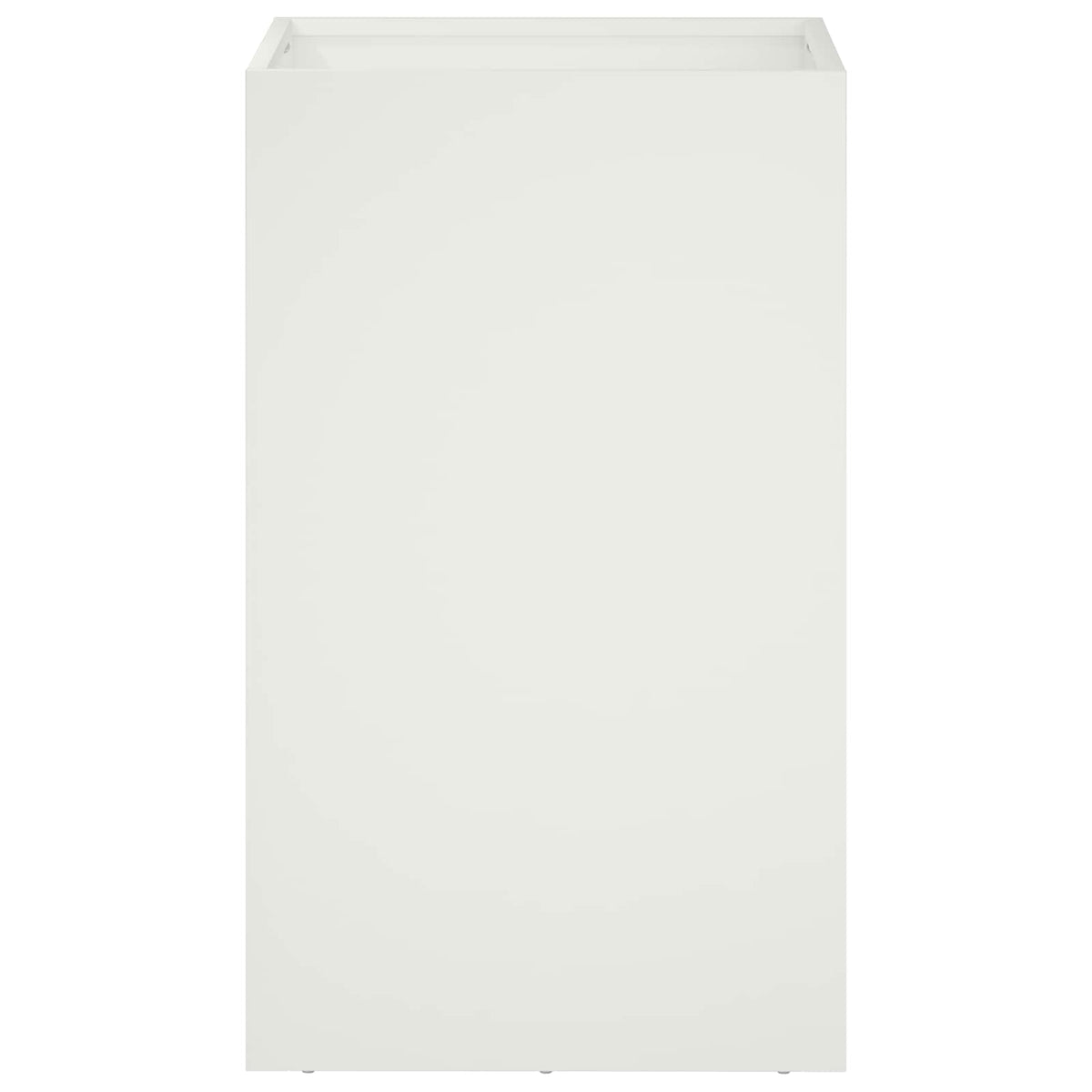 A single white rectangular planter shown from the side