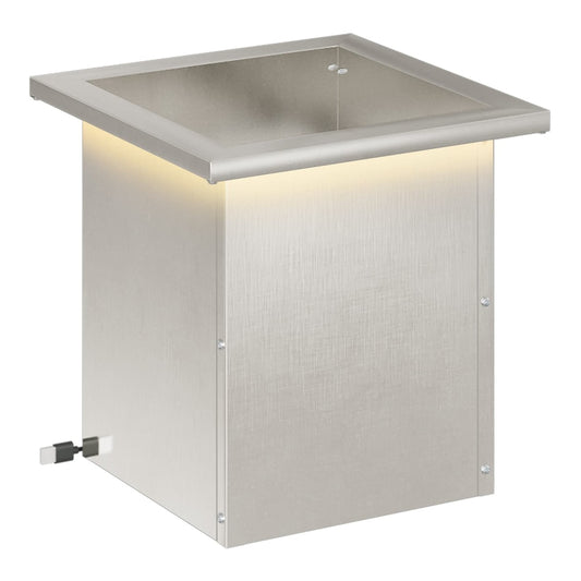 vidaXL Garden Planter with LED Silver Stainless Steel glowing with a soft light under the rim