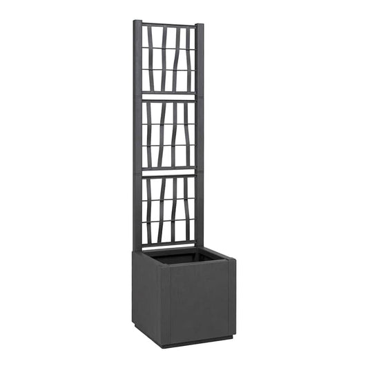 Garden Planter with Trellis PP Dark grey
