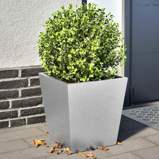 Garden Planters Black 40x40x40 cm Steel 2 Height 40 cm Galvanized steel/grey