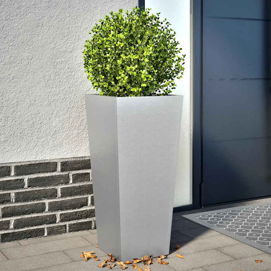 Garden Planters Black Steel 2 Height 75 cm Galvanized steel/grey 35 cm 35 cm