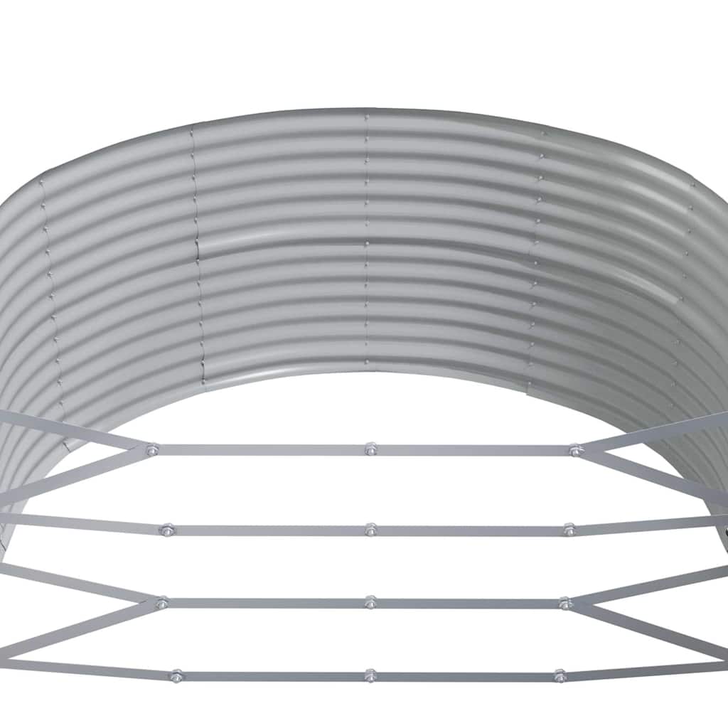 The internal structure of the galvanised raised garden bed
