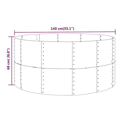 Diagram showing the dimensions of the galvanised raised garden bed